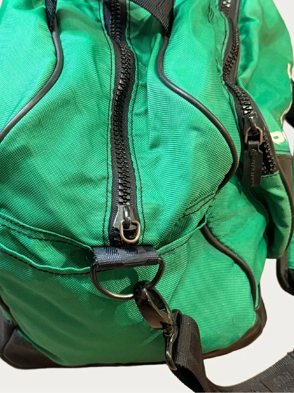 Vintage Polo Sport Ralph Lauren Green Duffel Bag Soft Case Shoe Compartment Gym